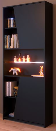 Parisot Gaming Set Meta in schwarz und Eiche Gamingtisch und Schrank inkl. LED mit Farbwechsel