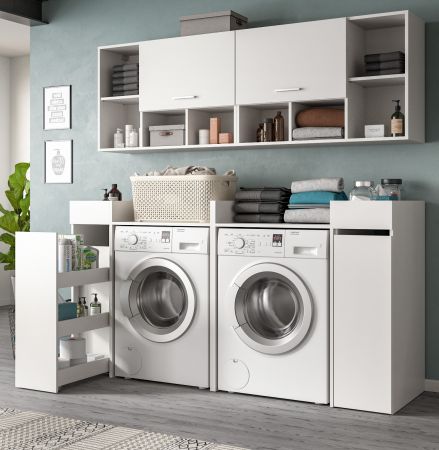 Waschmaschinenschrank Flexy in wei Set 6-teilig 190 x 195 cm