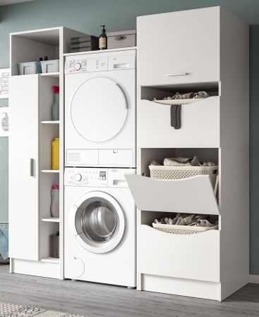Waschmaschinenschrank Flexy in wei Set 3-teilig 176 x 196 cm