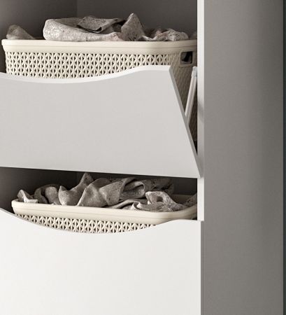 Waschmaschinenschrank Flexy in wei Set 3-teilig 176 x 196 cm