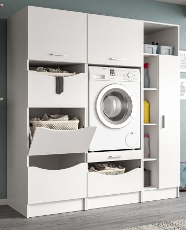 Waschmaschinenschrank Flexy in wei Set 3-teilig 176 x 196 cm