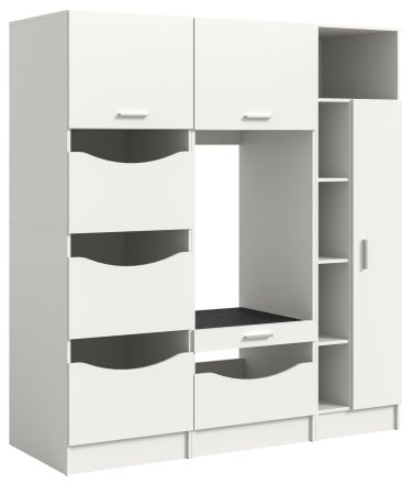 Waschmaschinenschrank Flexy in wei Set 3-teilig 176 x 196 cm