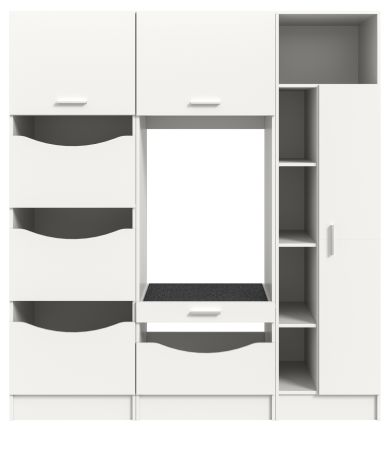 Waschmaschinenschrank Flexy in wei Set 3-teilig 176 x 196 cm