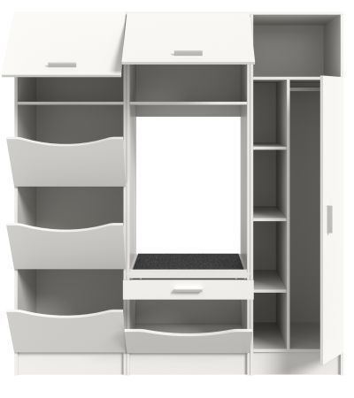 Waschmaschinenschrank Flexy in wei Set 3-teilig 176 x 196 cm
