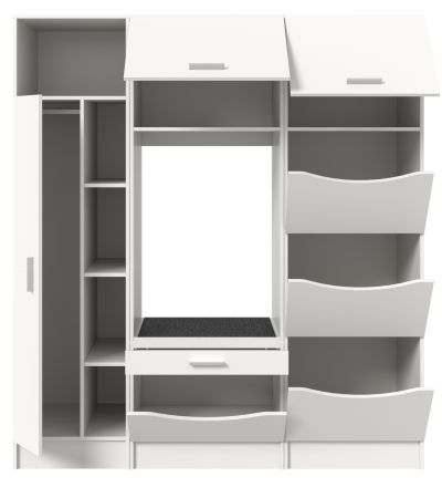 Waschmaschinenschrank Flexy in wei Set 3-teilig 176 x 196 cm
