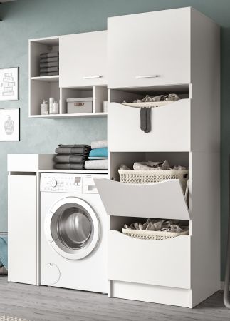 Waschmaschinenschrank Flexy in wei Set 4-teilig 155 x 196 cm