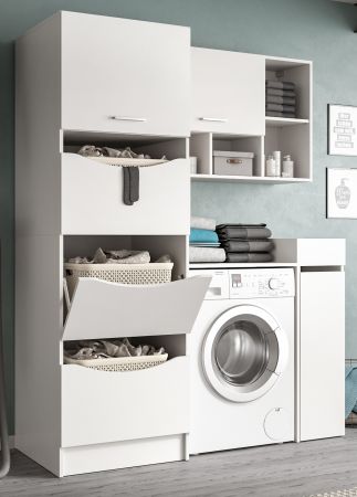 Waschmaschinenschrank Flexy in wei Set 4-teilig 155 x 196 cm