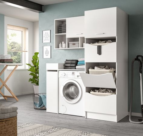 Waschmaschinenschrank Flexy in wei Set 4-teilig 155 x 196 cm