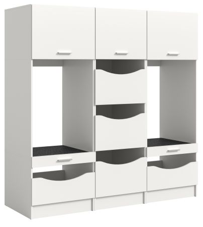 Waschmaschinenschrank Flexy in wei Set 3-teilig 192 x 196 cm