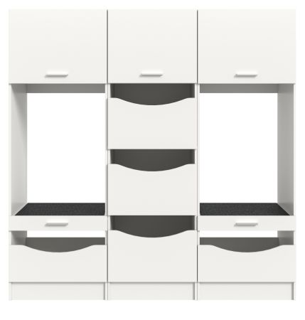 Waschmaschinenschrank Flexy in wei Set 3-teilig 192 x 196 cm