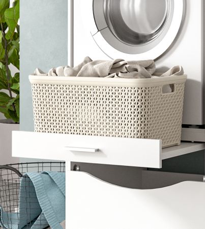 Waschmaschinenschrank Flexy in wei Set 3-teilig 182 x 195 cm