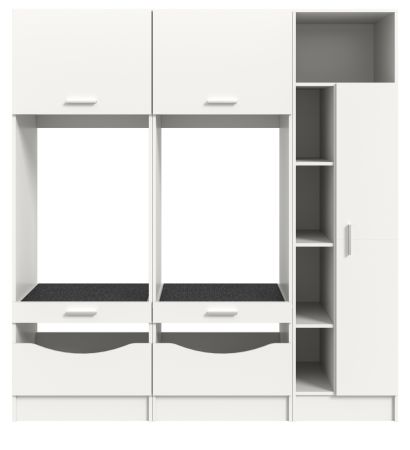 Waschmaschinenschrank Flexy in wei Set 3-teilig 182 x 195 cm
