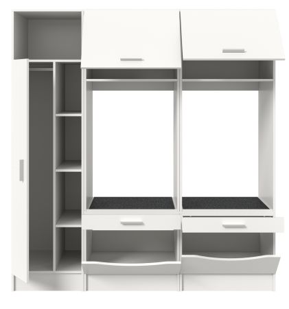 Waschmaschinenschrank Flexy in wei Set 3-teilig 182 x 195 cm