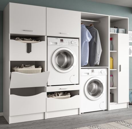 Waschmaschinenschrank Flexy in wei� Set 4-teilig 242 x 196 cm