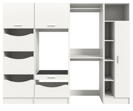 Waschmaschinenschrank Flexy in wei� Set 4-teilig 242 x 196 cm