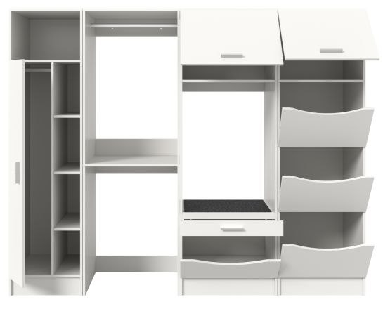 Waschmaschinenschrank Flexy in wei� Set 4-teilig 242 x 196 cm