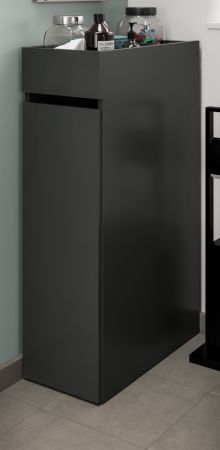 Badezimmer Kommode Flexy in grau Anstellregal mit Apothekerauszug 29 x 101 cm