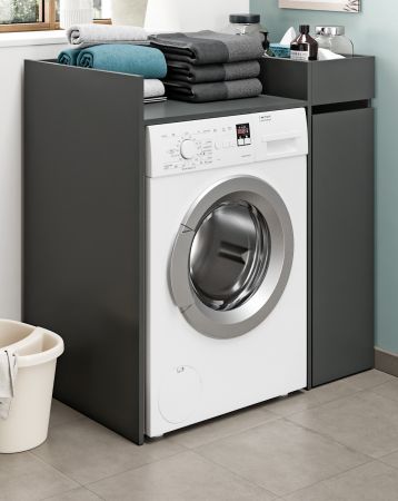 Waschmaschinenumbau Set Flexy in grau 2-teilig �berbauschrank und Anstellregal