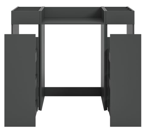 Waschmaschinenumbau Set Flexy in grau 3-teilig �berbauschrank und 2 x Anstellregal