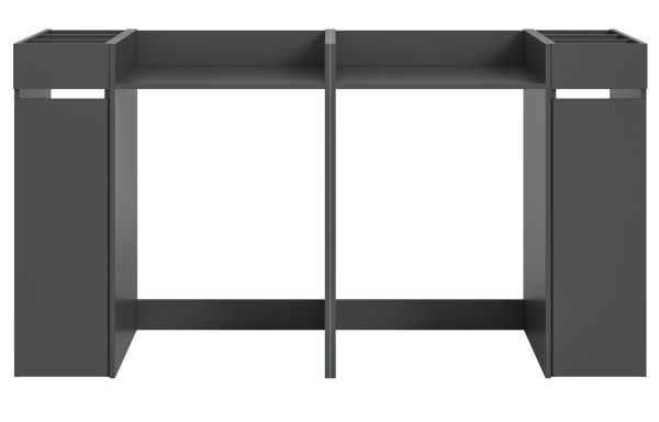 Waschmaschinenumbau Set Flexy in grau 4-teilig 2 x �berbauschrank und 2 x Anstellregal