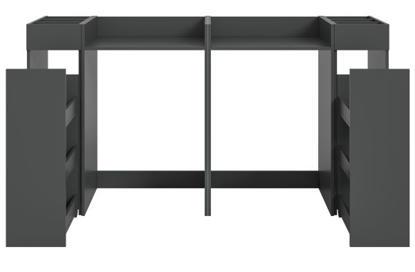 Waschmaschinenumbau Set Flexy in grau 4-teilig 2 x �berbauschrank und 2 x Anstellregal