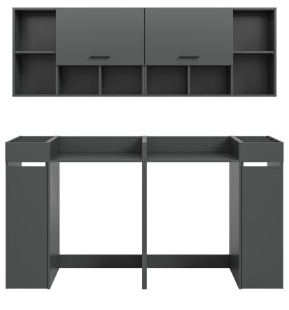 Waschmaschinenschrank Flexy in grau Set 6-teilig 190 x 195 cm