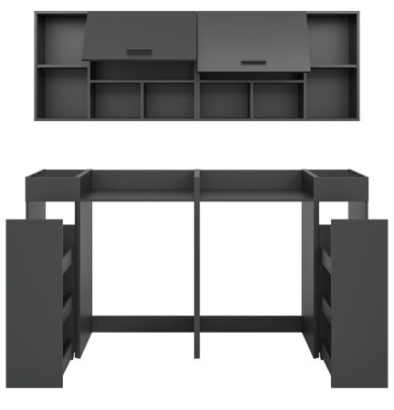 Waschmaschinenschrank Flexy in grau Set 6-teilig 190 x 195 cm