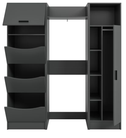 Waschmaschinenschrank Flexy in grau Set 3-teilig 176 x 196 cm