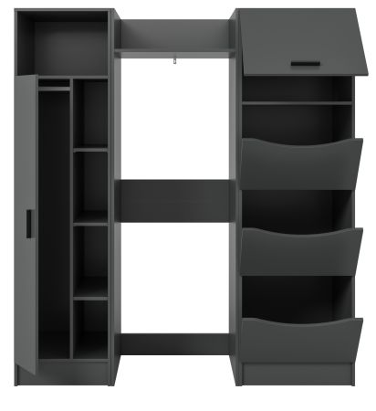 Waschmaschinenschrank Flexy in grau Set 3-teilig 176 x 196 cm