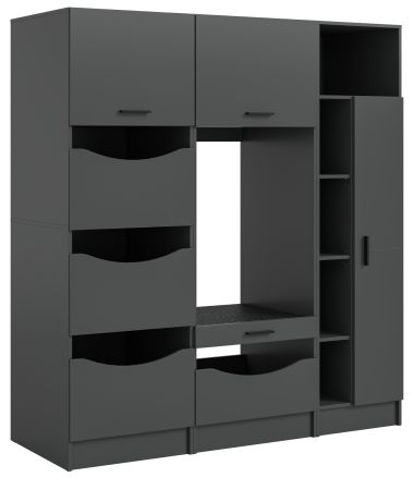 Waschmaschinenschrank Flexy in grau Set 3-teilig 176 x 196 cm