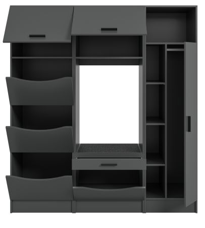 Waschmaschinenschrank Flexy in grau Set 3-teilig 176 x 196 cm