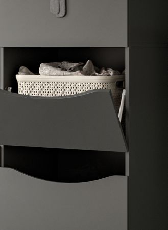 Waschmaschinenschrank Flexy in grau Set 4-teilig 155 x 196 cm