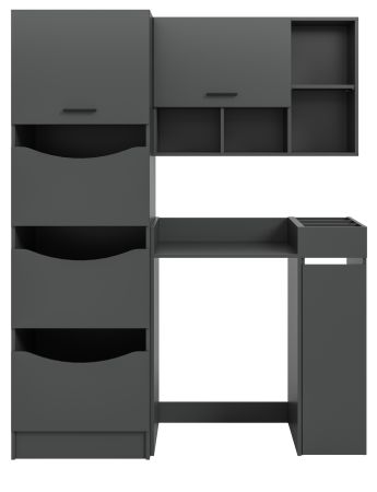 Waschmaschinenschrank Flexy in grau Set 4-teilig 155 x 196 cm