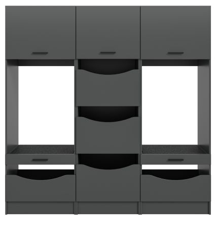 Waschmaschinenschrank Flexy in grau Set 3-teilig 192 x 196 cm