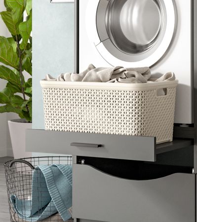 Waschmaschinenschrank Flexy in grau Set 3-teilig 182 x 195 cm