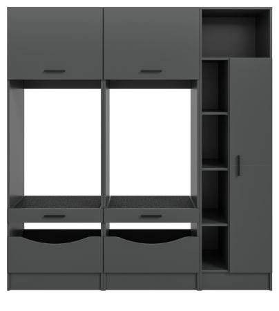 Waschmaschinenschrank Flexy in grau Set 3-teilig 182 x 195 cm