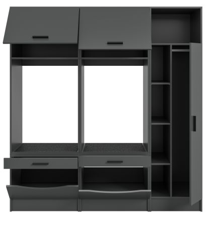 Waschmaschinenschrank Flexy in grau Set 3-teilig 182 x 195 cm