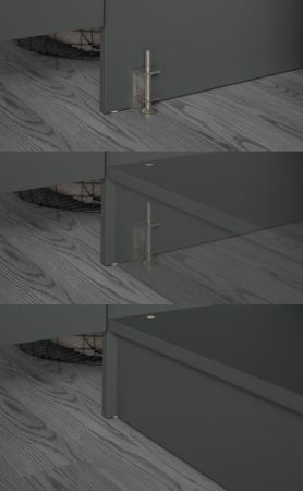 Waschmaschinenschrank Flexy in grau Set 2-teilig 132 x 195 cm