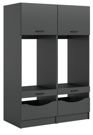 Waschmaschinenschrank Flexy in grau Set 2-teilig 132 x 195 cm
