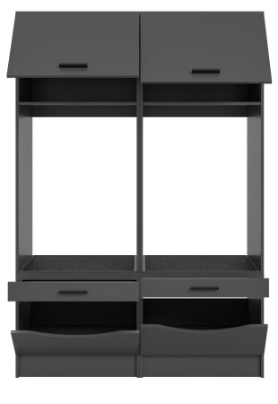 Waschmaschinenschrank Flexy in grau Set 2-teilig 132 x 195 cm