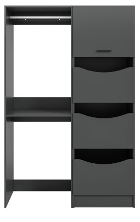 Waschmaschinenschrank Flexy in grau Set 2-teilig 126 x 196 cm