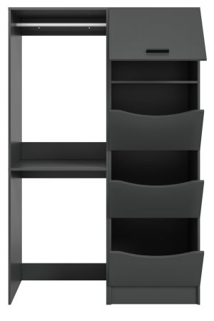 Waschmaschinenschrank Flexy in grau Set 2-teilig 126 x 196 cm