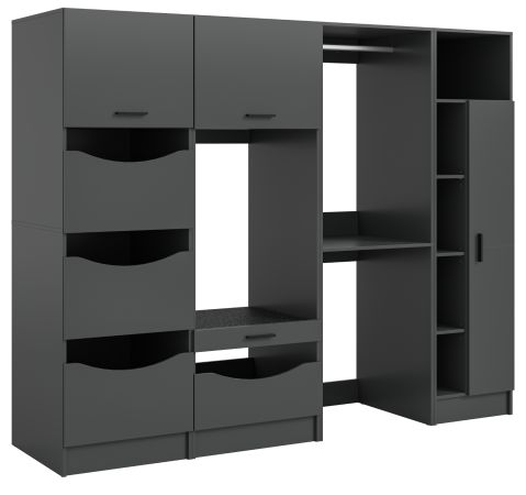 Waschmaschinenschrank Flexy in grau Set 4-teilig 242 x 196 cm