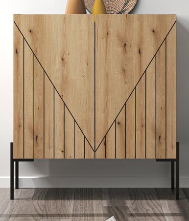 Kommode Norick in Evoke Eiche Sideboard 80 x 91 cm, Soft-Close
