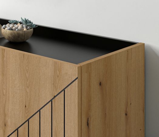 Kommode Norick in Evoke Eiche Sideboard 80 x 91 cm, Soft-Close