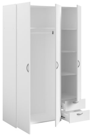 Parisot Kinder- und Jugendzimmer Shelter in wei� und Eiche Set 2-teilig mit Hochbett und Kleiderschrank