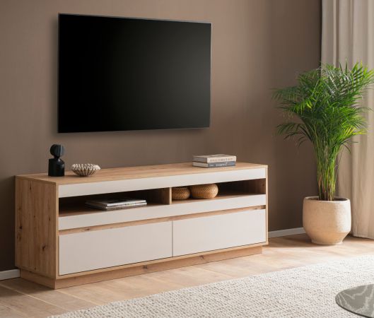 TV-Lowboard Kiruma in Kaschmir und Artisan Eiche TV Unterteil 162 x 60 cm
