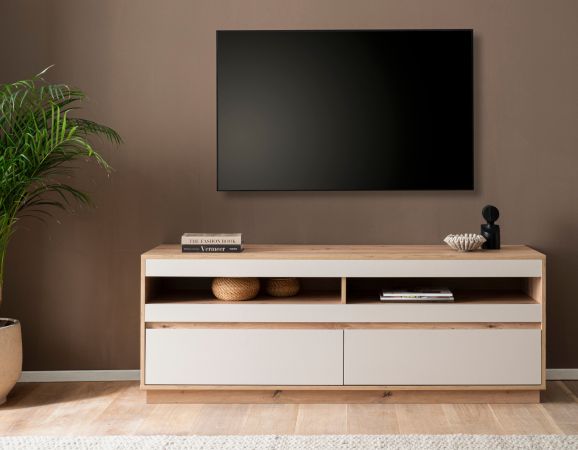 TV-Lowboard Kiruma in Kaschmir und Artisan Eiche TV Unterteil 162 x 60 cm