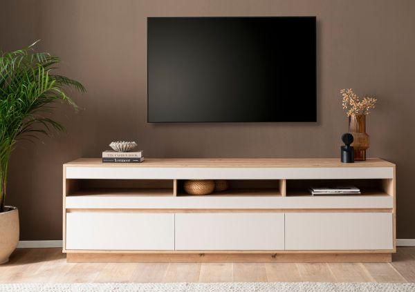 TV-Lowboard Kiruma in Kaschmir und Artisan Eiche TV Unterteil 202 x 60 cm
