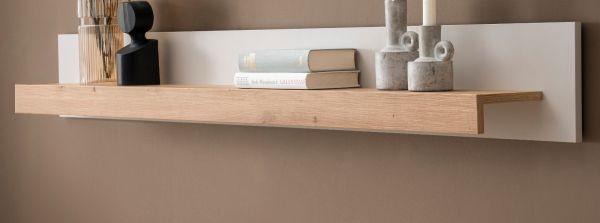 Wandboard Kiruma in Kaschmir und Artisan Eiche Wandregal 159 cm